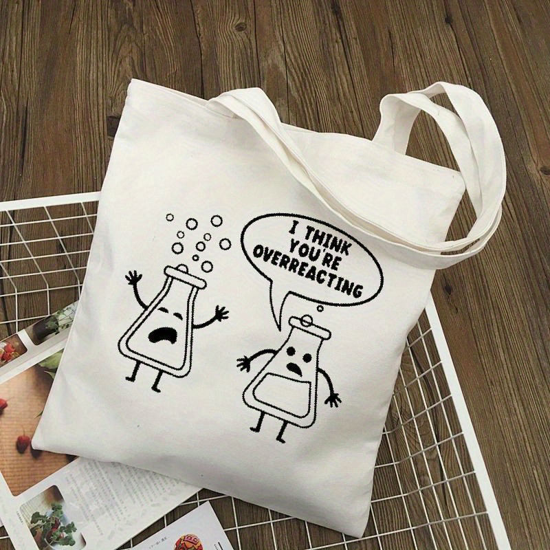 Medical Lab Day - Tas Tote Kanvas Putih Desain Laboratorium