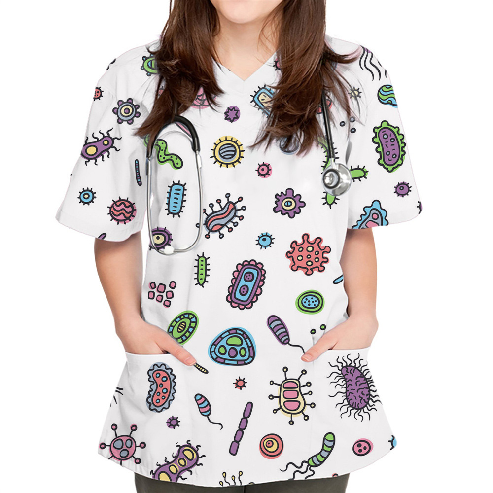 Atasan Wanita Baru Motif Bakte - Medical Lab Uniform ulasan dan harga