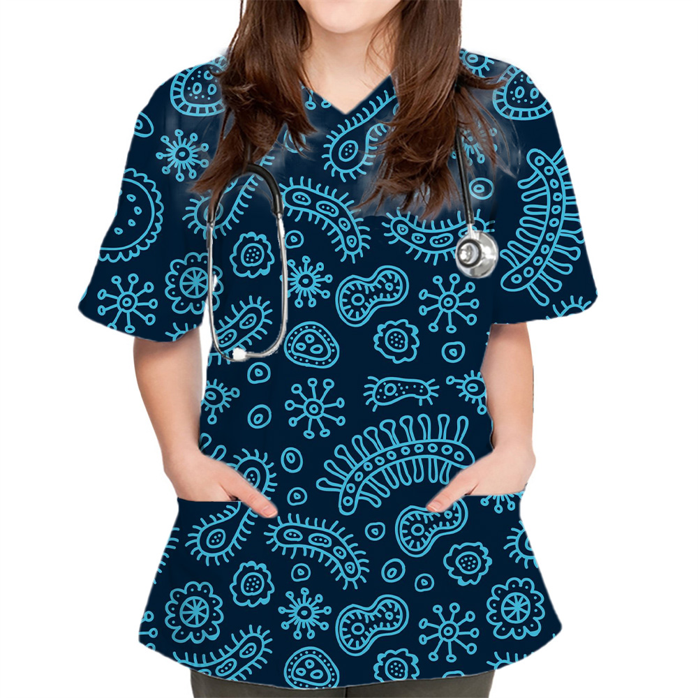 Atasan Wanita Baru Motif Bakte - Medical Lab Uniform ulasan dan harga