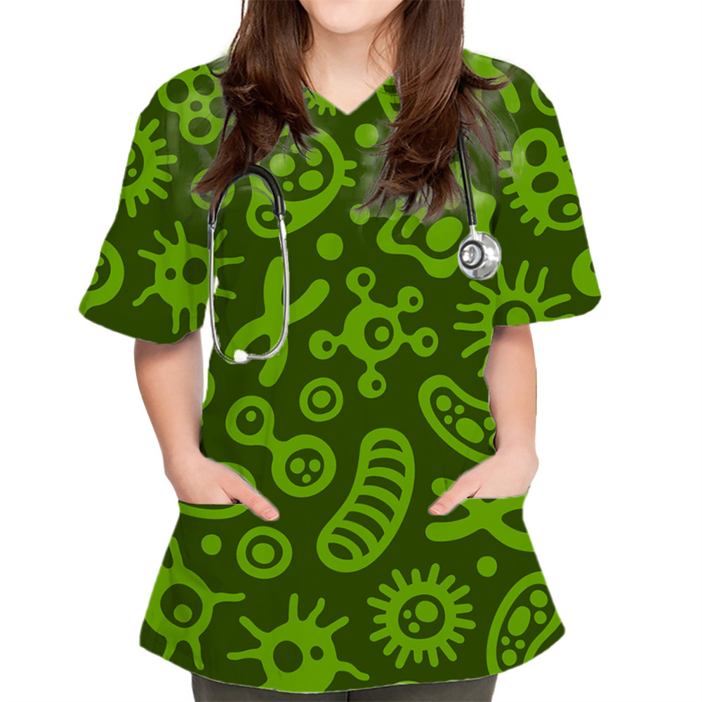 Atasan Wanita Baru Motif Bakte - Medical Lab Uniform ulasan dan harga