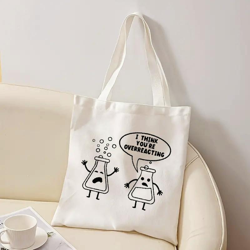 Tas Tote Kanvas Putih Desain L - Medical Lab Day ulasan dan harga