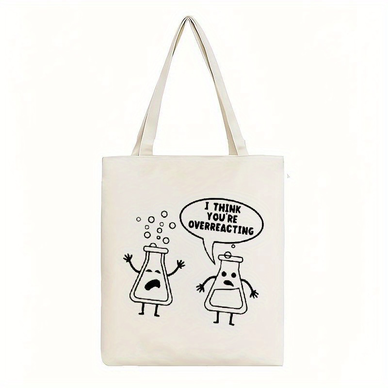 Tas Tote Kanvas Putih Desain L - Medical Lab Day ulasan dan harga