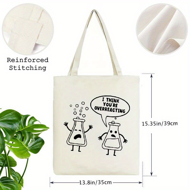 Tas Tote Kanvas Putih Desain L - Medical Lab Day ulasan dan harga